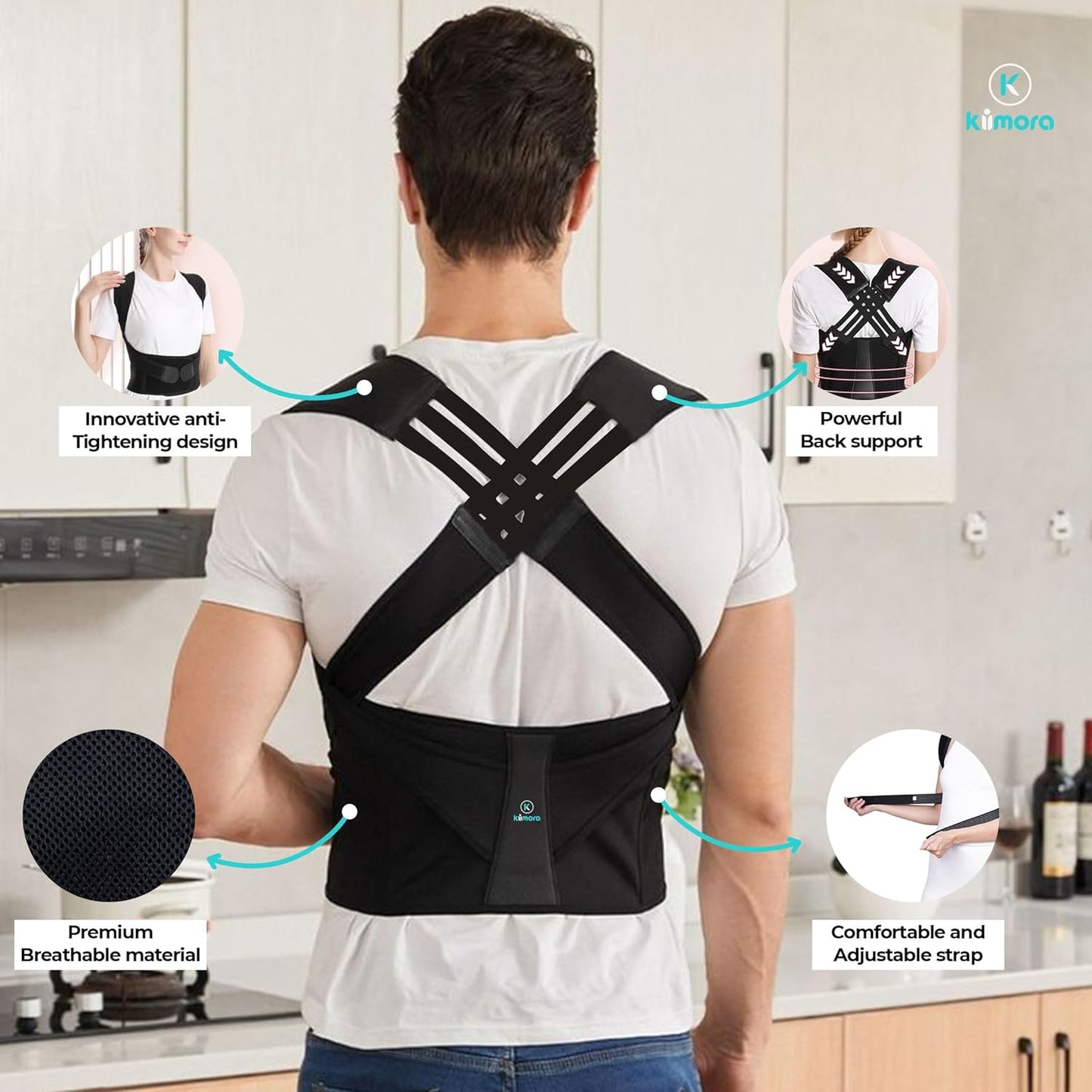 Premium Adjustable Posture Corrector Belt - Back Pain Relief Support for Men & Women