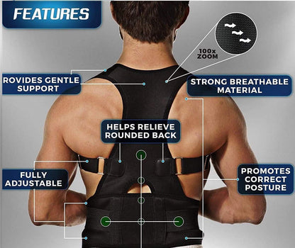 Premium Adjustable Posture Corrector Belt - Back Pain Relief Support for Men & Women